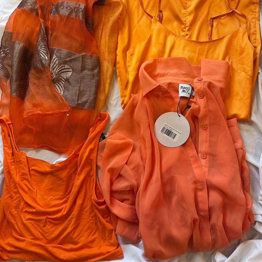 Orange Tops and Dresses Y2K Party Bundle